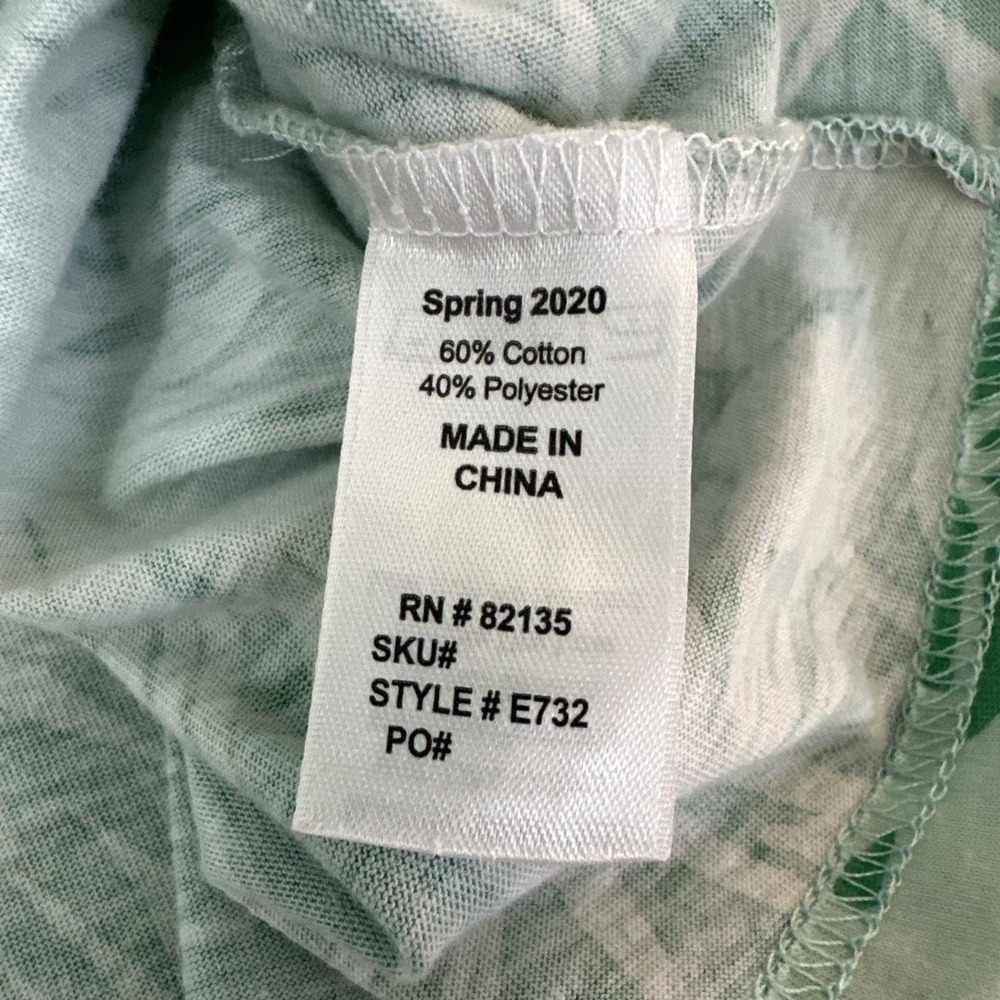 Fresh Produce Tropical Tank Top Womens 2X Green Hawaiian Floral Resort Beachy - Picture 5 of 6